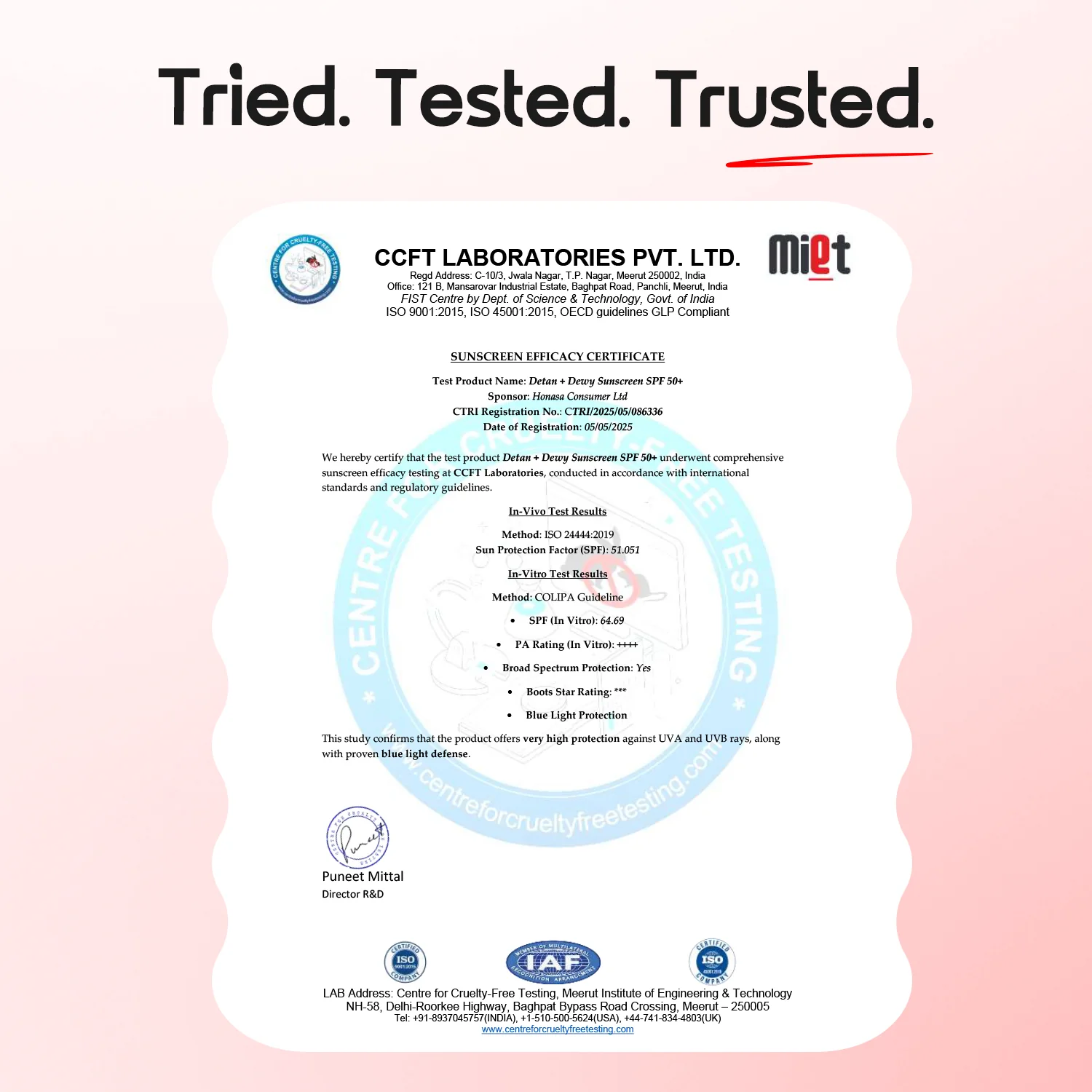 Detan+ Dewy Sunscreen In-Vivo Tested SPF 50+ PA++++ with Cherry Tomato & HA - 50 g - Image 10